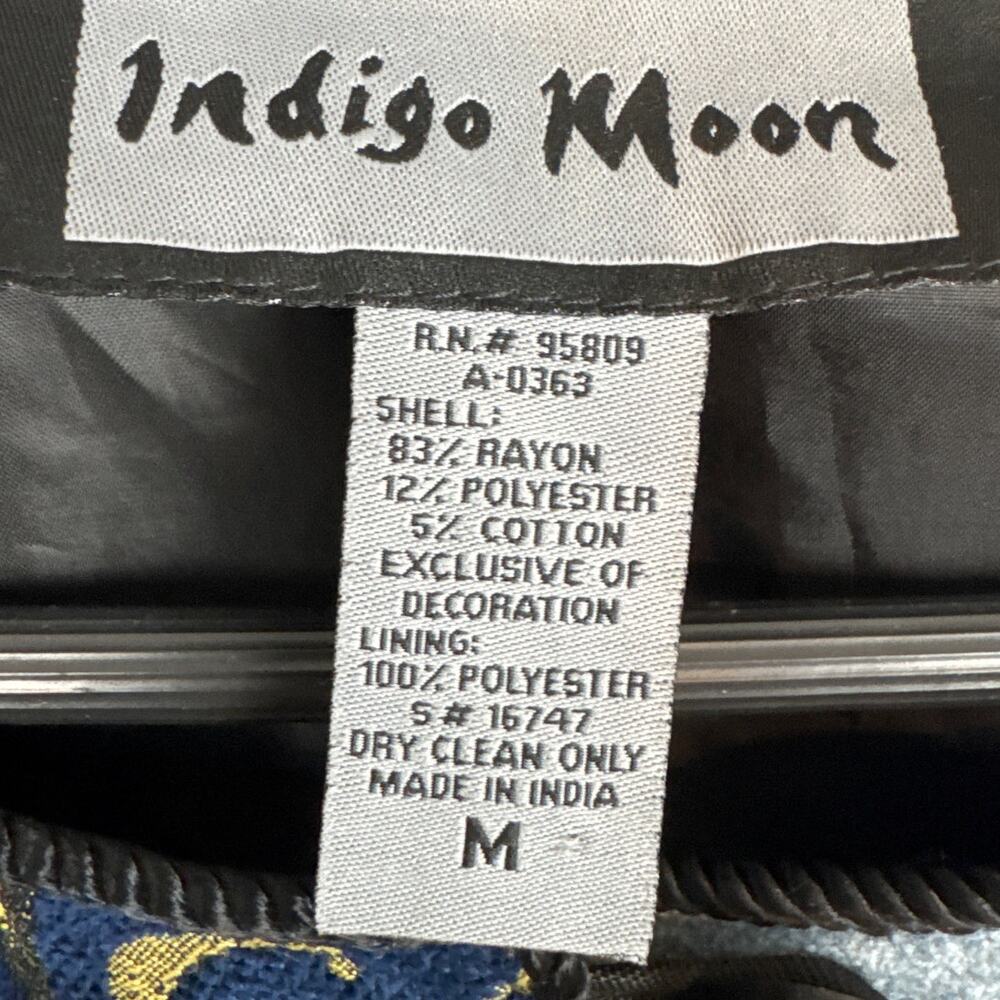 Vintage Tapestry Jacket Patchwork Szm Indigo Moon… - image 8